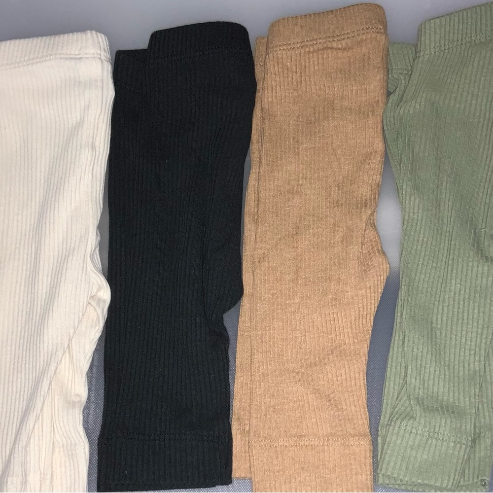 Old Navy Kids Ribbed Leggings - Cream, Black, Tan, Green